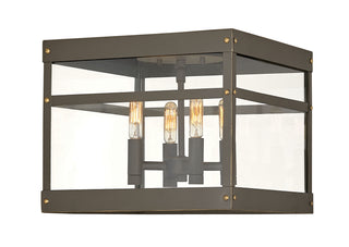 Buy oil-rubbed-bronze Porter Outdoor (Damp) Flush Mount Ceiling Light by Hinkley