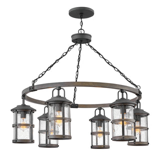 Buy aged-zinc-with-clear-seedy-glass Lakehouse Outdoor (Wet) Chandelier by Hinkley