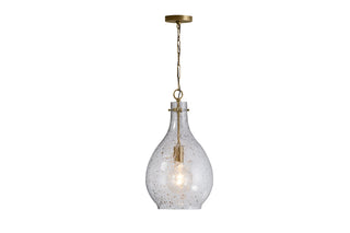 Buy patinaed-brass-with-stone-seeded-glass-and-clear-seedy-shade Rabun Pendant by Capital Lighting