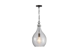 Buy dark-pewter-with-recycled-seeded-glass Rabun Pendant by Capital Lighting