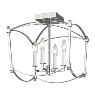 Buy polished-nickel Thayer Outdoor (Damp) Semi Flush Mount Light by Visual Comfort Studio