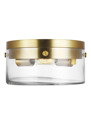 Buy burnished-brass Garrett Outdoor (Damp) Flush Mount Ceiling Light by Visual Comfort Studio
