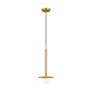 Buy burnished-brass-with-milk-white-glass Nodes Outdoor (Damp) Pendant by Visual Comfort Studio