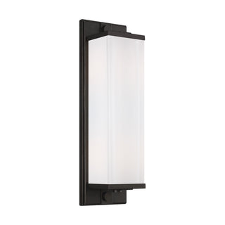 Buy aged-iron-with-white-pressed-glass-and-white-shade Logan Outdoor (Damp) Sconce by Visual Comfort Studio