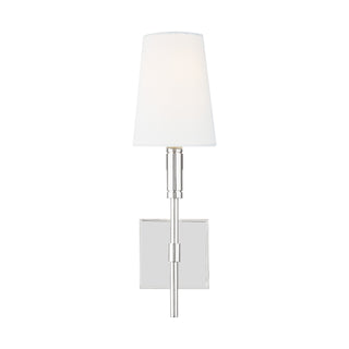 Buy polished-nickel-with-white-linen-glass Beckham Classic Outdoor (Damp) Sconce by Visual Comfort Studio