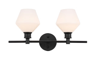 Buy black-with-frosted-white-glass Gene Outdoor (Damp) Sconce by Elegant Lighting