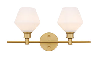 Buy brass-with-frosted-white-glass Gene Outdoor (Damp) Sconce by Elegant Lighting