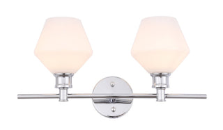 Buy chrome-with-frosted-white-glass Gene Outdoor (Damp) Sconce by Elegant Lighting