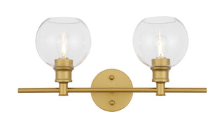 Buy brass-with-clear-glass Collier Outdoor (Damp) Sconce by Elegant Lighting