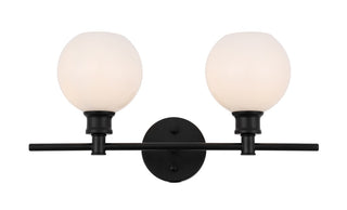 Buy black-with-frosted-white-glass Collier Outdoor (Damp) Sconce by Elegant Lighting
