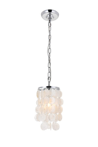 Buy chrome-and-natural-cream-shade Selene Pendant by Elegant Lighting