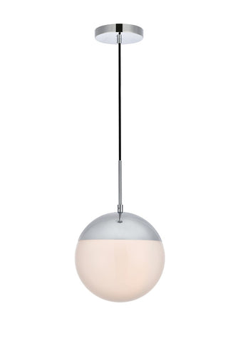 Buy chrome-with-frosted-white-glass Eclipse Pendant by Elegant Lighting
