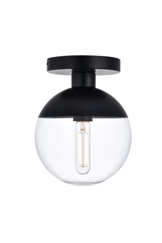 Buy black-with-clear-glass Eclipse Flush Mount Light by Elegant Lighting