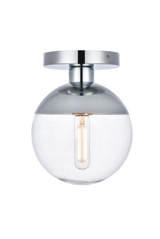Buy chrome-with-clear-glass Eclipse Flush Mount Light by Elegant Lighting