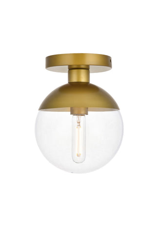 Buy brass-with-clear-glass-and-clear-shade Eclipse Flush Mount Light by Elegant Lighting