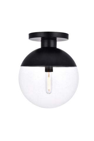 Buy black-with-clear-glass-and-clear-shade Eclipse Flush Mount Light by Elegant Lighting
