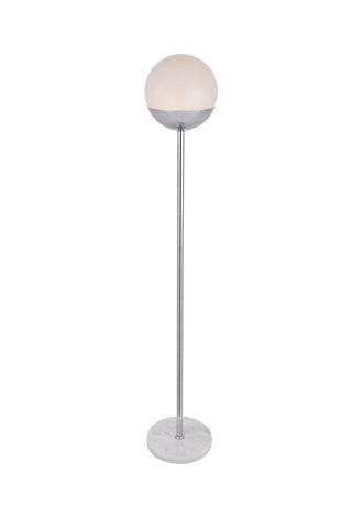 Buy chrome-with-frosted-white-glass Eclipse Floor Lamp by Elegant Lighting