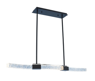 Buy matte-black-w-polished-nickel-and-clear-textured-shade Athena Linear Pendant by Allegri