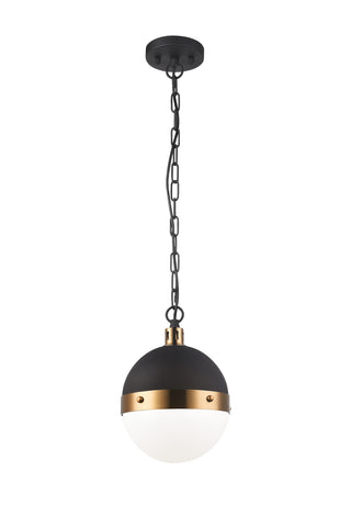 Buy aged-gold-brass-with-opal-glass-glass-and-white-shade Torino Pendant by Matteo Lighting