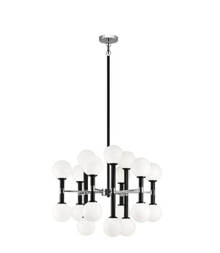 Buy black-with-opal-glass-glass-and-white-shade Stellar Chandelier by Matteo Lighting
