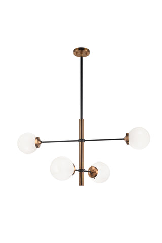 Buy aged-gold-brass-with-opal-glass-glass Enchant Pendant by Matteo Lighting