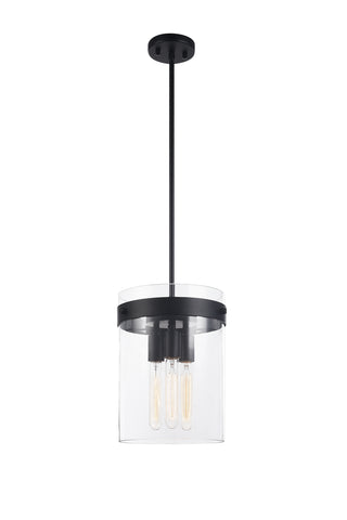 Buy black-with-clear-glass-glass-and-clear-shade Zale Pendant by Matteo Lighting