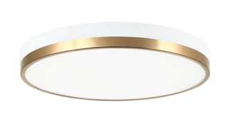Buy white-aged-gold-brass-with-frosted-glass-glass-and-white-shade Tone Flush Mount Ceiling Light by Matteo Lighting