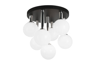 Buy black-with-opal-glass-glass-and-white-shade Stellar Flush Mount Ceiling Light by Matteo Lighting