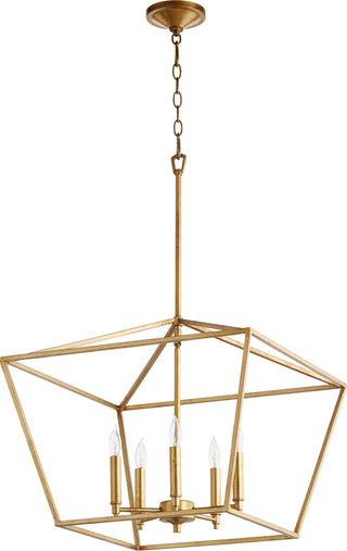 Buy gold-leaf Gabriel Outdoor (Damp) Chandelier by Quorum