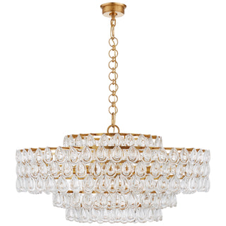 Buy gild-with-crystal-glass-and-clear-shade Liscia Outdoor (Damp) Chandelier by Visual Comfort Signature