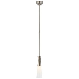 Buy polished-nickel-with-white-glass-glass-and-white-shade Utopia Outdoor (Damp) Pendant by Visual Comfort Signature