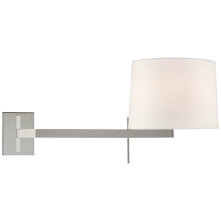 Buy polished-nickel-with-11-x-11-75-8-75-linen-glass Sweep Sconce by Visual Comfort Signature