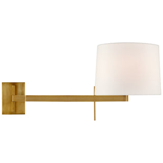 Buy soft-brass-with-11-x-11-75-8-75-linen-glass Sweep Sconce by Visual Comfort Signature