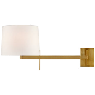 Buy soft-brass-with-11-x-11-75-8-75-linen-glass-and-natural-cream-shade Sweep Sconce by Visual Comfort Signature
