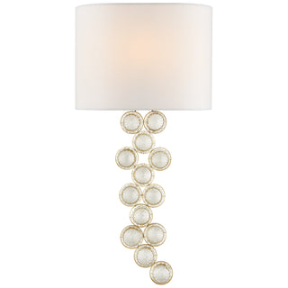 Buy gild-and-crystal-with-11-5-x-11-5-x-8-5-linen-glass Milazzo Sconce by Visual Comfort Signature
