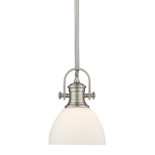 Buy pewter-with-opal-glass-glass-and-white-shade Hines Mini Pendant by Golden