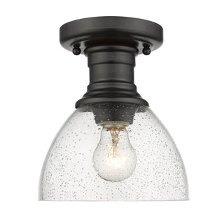 Buy matte-black-with-seeded-glass-glass-and-clear-seedy-shade Hines Outdoor (Damp) Semi Flush Mount Light by Golden