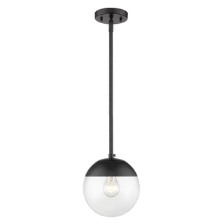 Buy matte-black-with-matte-black-glass-and-clear-shade Dixon Outdoor (Damp) Pendant by Golden