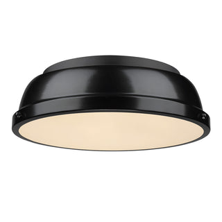 Buy matte-black-with-black-glass-and-black-shade Duncan Outdoor (Damp) Flush Mount Ceiling Light by Golden