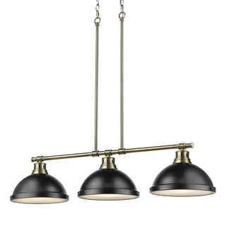 Buy aged-brass-with-matte-black-glass Duncan Pendant by Golden