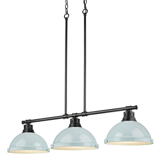 Buy matte-black-with-seafoam-glass Duncan Pendant by Golden