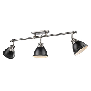 Buy pewter-with-matte-black-glass Duncan Outdoor (Damp) Directional Semi-Flush Mount Light by Golden