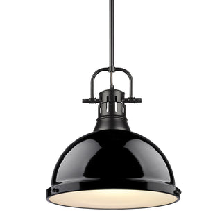 Buy matte-black-with-black-glass Duncan Outdoor (Damp) Pendant by Golden