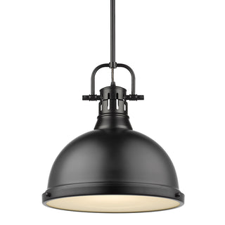 Buy matte-black-with-matte-black-glass Duncan Outdoor (Damp) Pendant by Golden