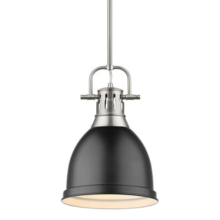 Buy pewter-with-matte-black-glass Duncan Outdoor (Damp) Pendant by Golden
