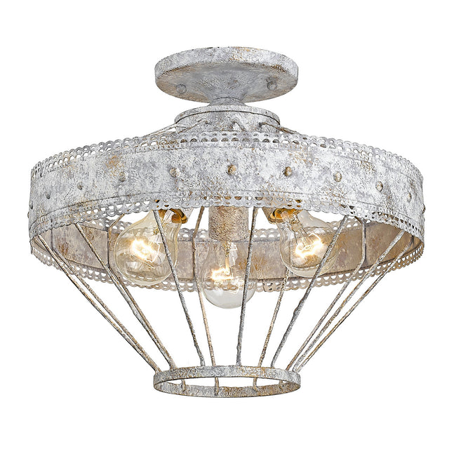 Ferris Outdoor (Damp) Semi-Flush Mount Ceiling Light by Golden
