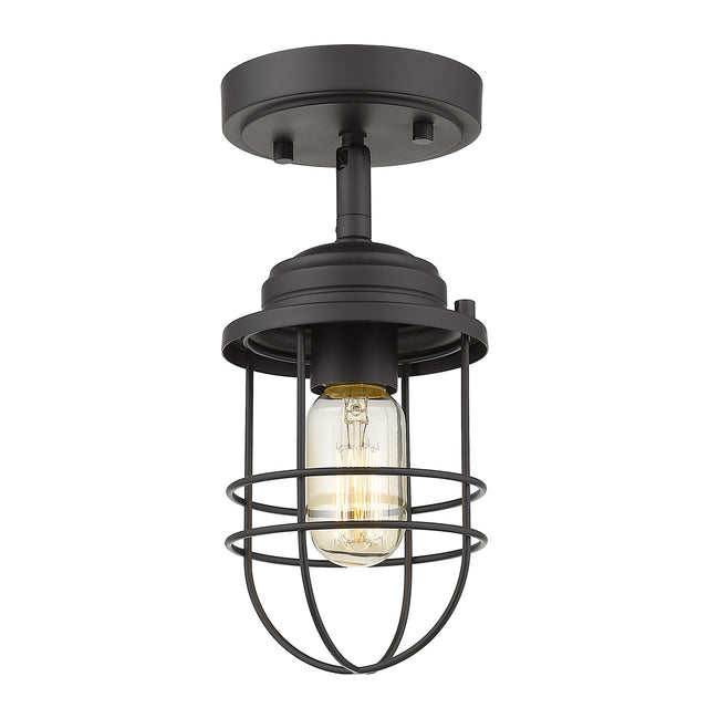 Seaport Outdoor (Damp) Semi-Flush Mount Ceiling Light by Golden