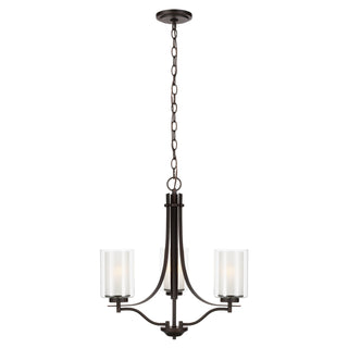 Buy bronze-with-satin-etched-glass Elmwood Park Outdoor (Damp) Chandelier by Generation Lighting