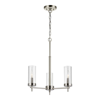 Buy brushed-nickel-with-clear-glass-and-clear-shade Zire Outdoor (Damp) Chandelier by Visual Comfort Studio