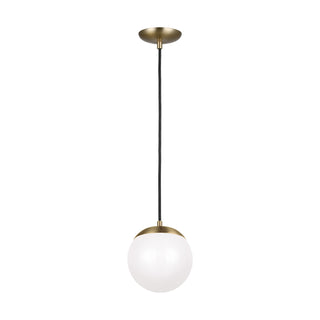 Buy satin-brass-with-smooth-white-glass Leo - Hanging Globe Outdoor (Damp) Pendant by Visual Comfort Studio